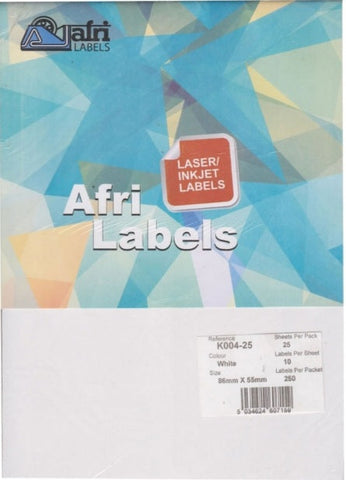 Afri Laser Labels K004-25