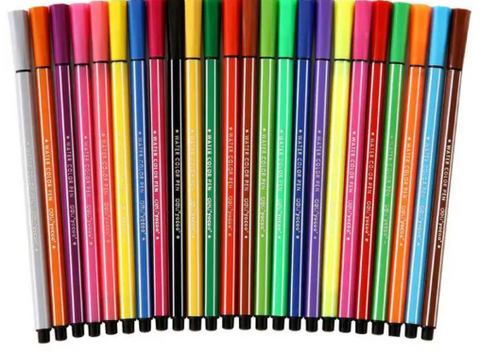 Color Pens 12 pcs  Rectangular Case