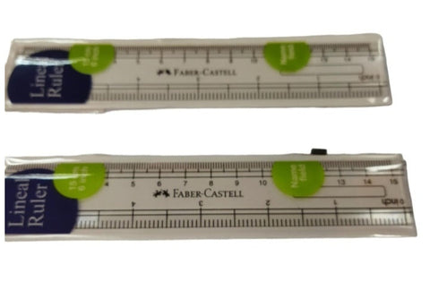 EC_2-T Faber Castell Ruler Plastic 15cm 2pieces