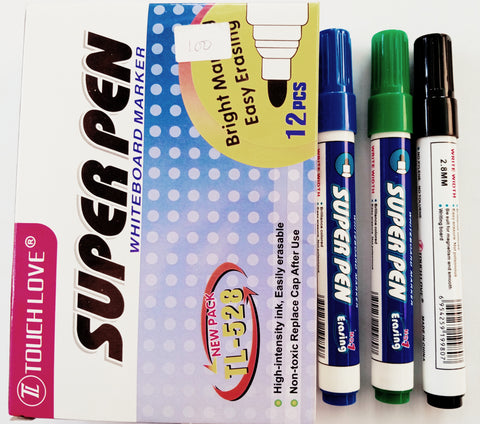 Soft Board Marker Super Pen ( Black, Blue, Green)
