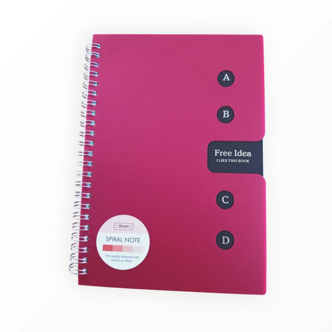 A5 Spiral Note Book ( Hard Plastic Cover)